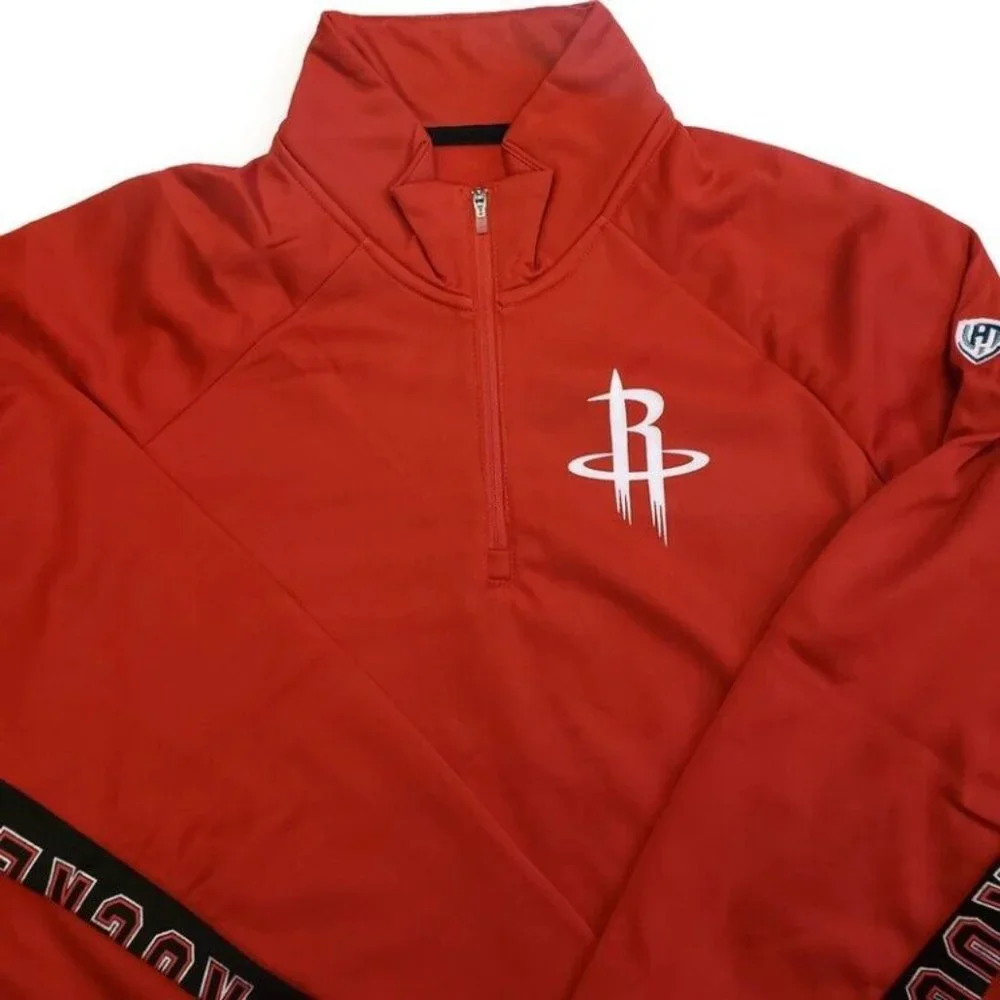 NBA Houston Rockets Hands High MVP Quarter Zip Pullover Adult Womens 2XL Red - Picture 1 of 7